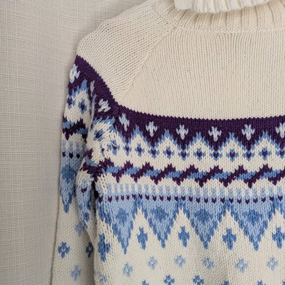 Gap Kids Girl Knit Pullover Sweater XXL 14 16 Turtleneck Geo Design - Picture 10 of 13